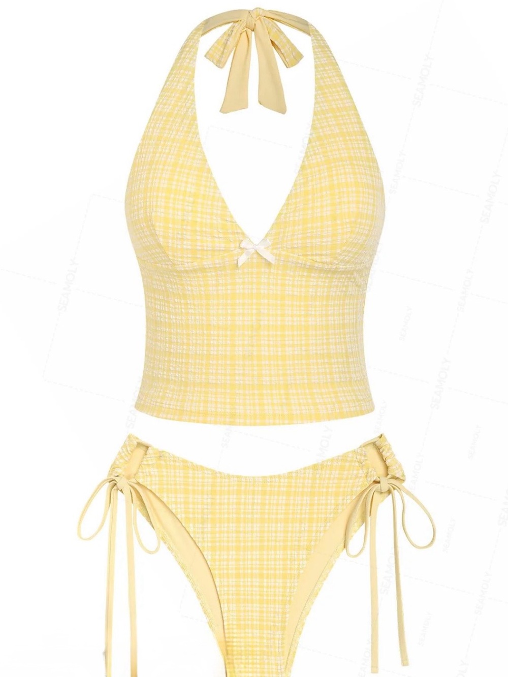 NWOT Seamolly Plad Bowknot Lace Up Back
Grimma Tankini Set